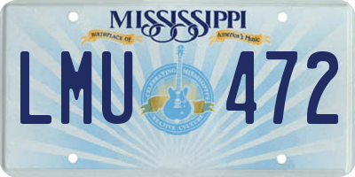 MS license plate LMU472