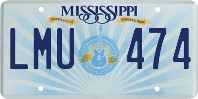 MS license plate LMU474