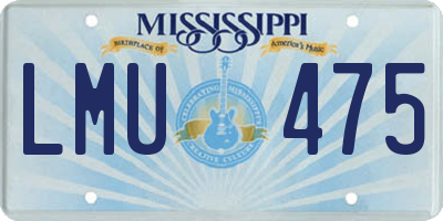 MS license plate LMU475