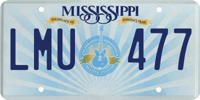 MS license plate LMU477