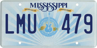 MS license plate LMU479