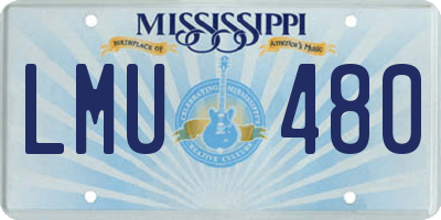 MS license plate LMU480