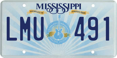 MS license plate LMU491