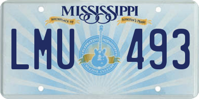 MS license plate LMU493