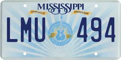 MS license plate LMU494
