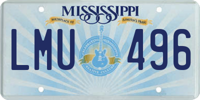 MS license plate LMU496