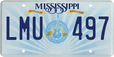 MS license plate LMU497