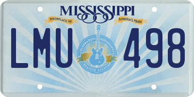 MS license plate LMU498
