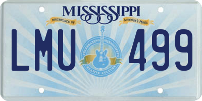 MS license plate LMU499