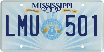 MS license plate LMU501