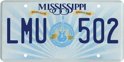 MS license plate LMU502