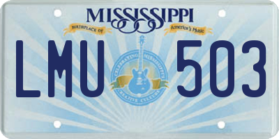 MS license plate LMU503