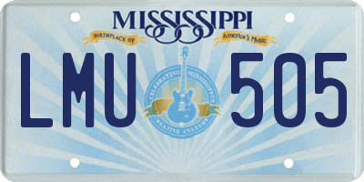 MS license plate LMU505