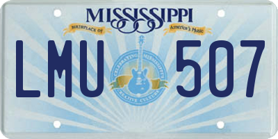 MS license plate LMU507
