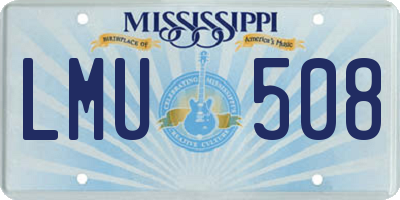 MS license plate LMU508