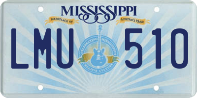 MS license plate LMU510