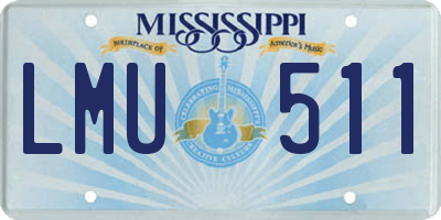 MS license plate LMU511
