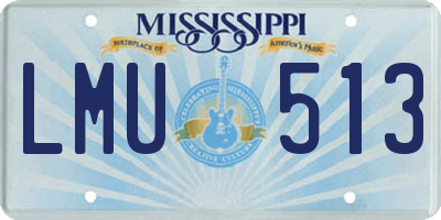 MS license plate LMU513