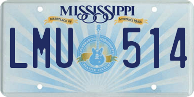 MS license plate LMU514