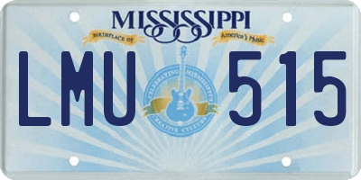 MS license plate LMU515