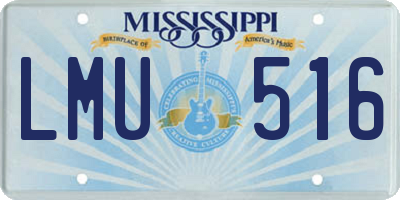 MS license plate LMU516