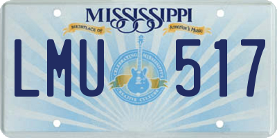 MS license plate LMU517