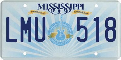 MS license plate LMU518