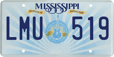 MS license plate LMU519