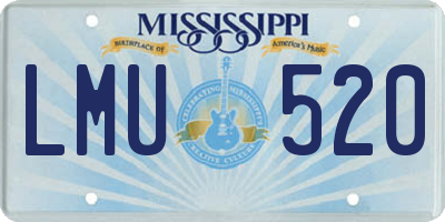 MS license plate LMU520