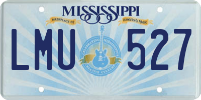 MS license plate LMU527
