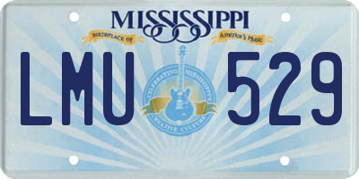 MS license plate LMU529