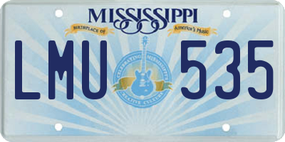 MS license plate LMU535