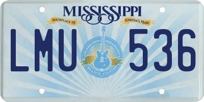 MS license plate LMU536