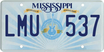 MS license plate LMU537