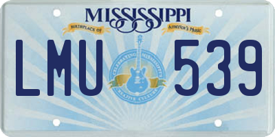 MS license plate LMU539
