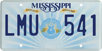 MS license plate LMU541