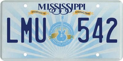 MS license plate LMU542