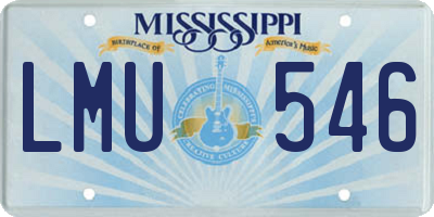 MS license plate LMU546