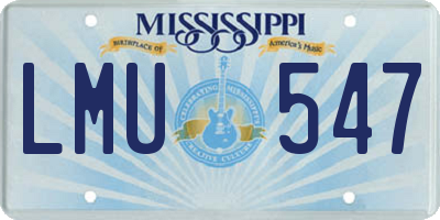 MS license plate LMU547