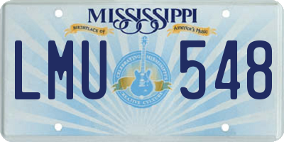 MS license plate LMU548
