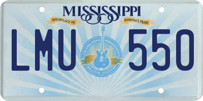 MS license plate LMU550