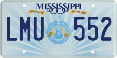 MS license plate LMU552
