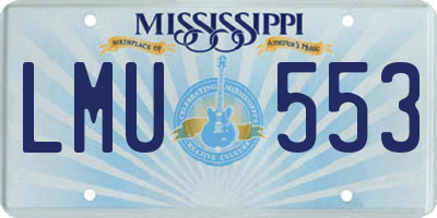 MS license plate LMU553
