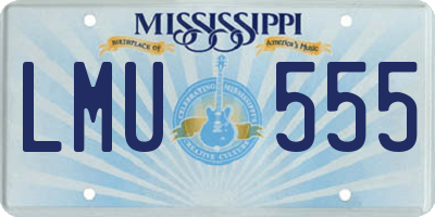 MS license plate LMU555