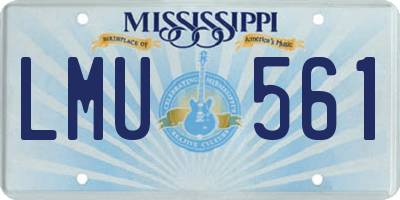 MS license plate LMU561