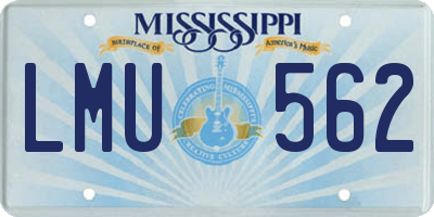 MS license plate LMU562