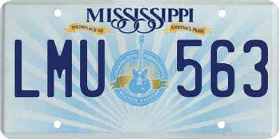 MS license plate LMU563