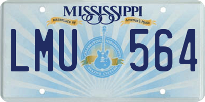 MS license plate LMU564