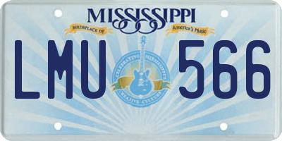 MS license plate LMU566