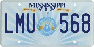 MS license plate LMU568